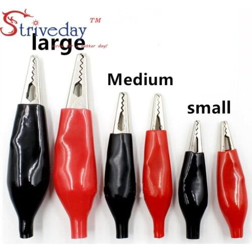 10pcs Red Black large 45mm Environmental protection Alligator clips Power Test clip Sheath clips