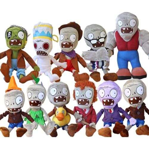 11Pcs/Lot 30cm Plants vs Zombies 2 Zombies Plush Toys PVZ Hats Pirate Duck Zombies Soft Stuffed Toys Doll for Kid Christmas Gift