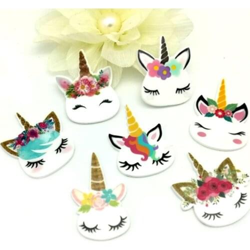16 styles Cute Cartoon Unicorn Acrylic flatback planar resin diy decoration crafts Embellishment 50pcs,RET1433