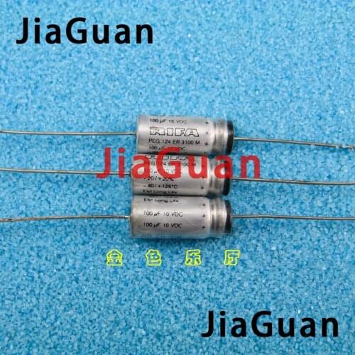 4PCS NEW RIFA PEG124 10V100UF 8x19MM HiFi Audio axial electrolytic capacitor PEG 124 100uF/10V Filter amplifier 10V 100uF