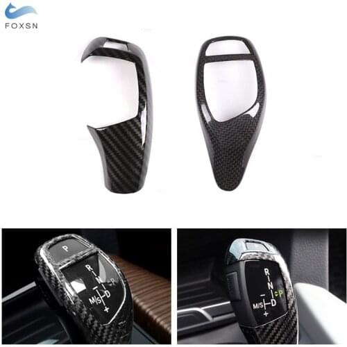 Car Styling Carbon Fiber Gear Shift Gear Knob Head Cover Frame Trim For BMW 1 2 3 4 5 Series F10 F18 F20 F30 F31 F34 F15 F16 F15