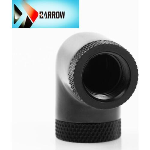 Barrow G1/4'' 90 degree two Rotary Fittings, DIY water cooling hand compression adapter,brass White Black Silver TWT90SSN