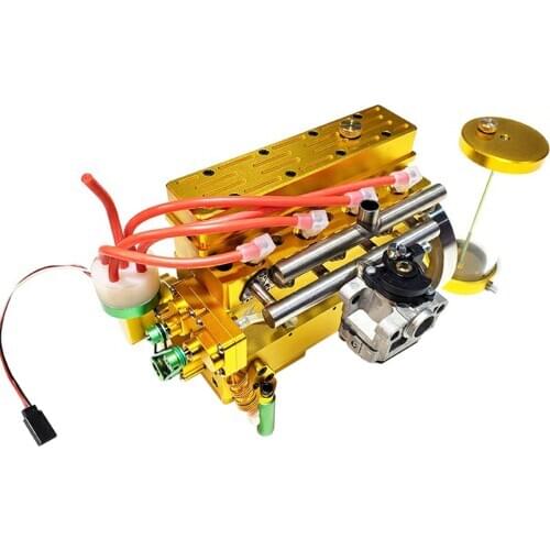 32cc Inline Four-Cylinder Water-Cooled Gasoline Engine For RC Model Car / Ship / Airplane For Children Educational Toys - Yellow