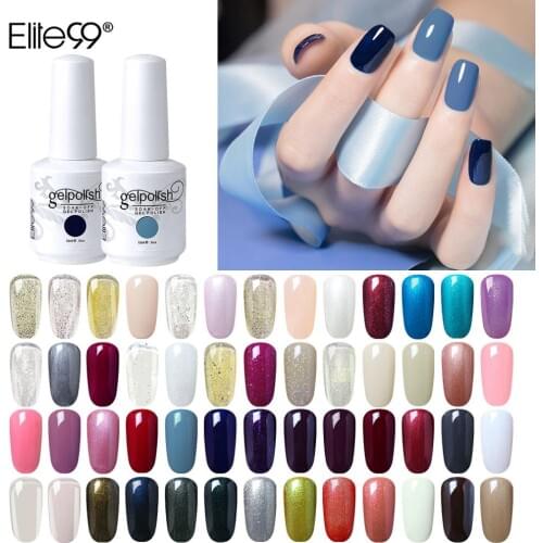 Elite99 15ml Gel Nail Polish Glitter For Manicure Set Nail Art Semi Transparent Nail Varnishes Base Top Coat Gel Lacquer