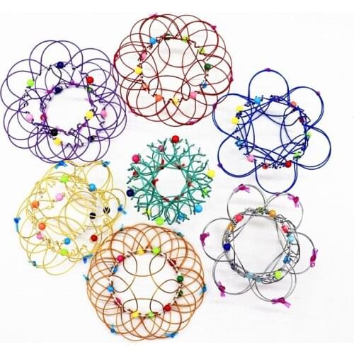 Fidget Toys Anti Stress Toy Stress Relief Magic Iron Ring Variable Flower Basket Ornaments Children Gifts