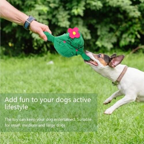 Dog Toys For Small Large Dogs Animal Shape Pet Interactive Cactus Chew Toy With Ball Puppy Squeaky Bite Resistant Toy Pets