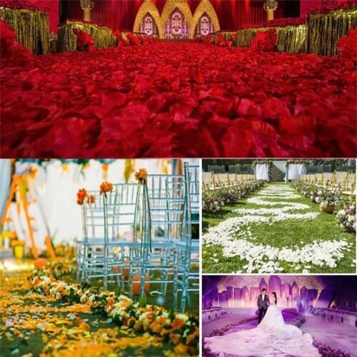 500/1000/3000pcs Artificial Rose Petals Colorful Wedding Party Romantic Silk Rose Flower Petal Wedding Room Decoration Supplies