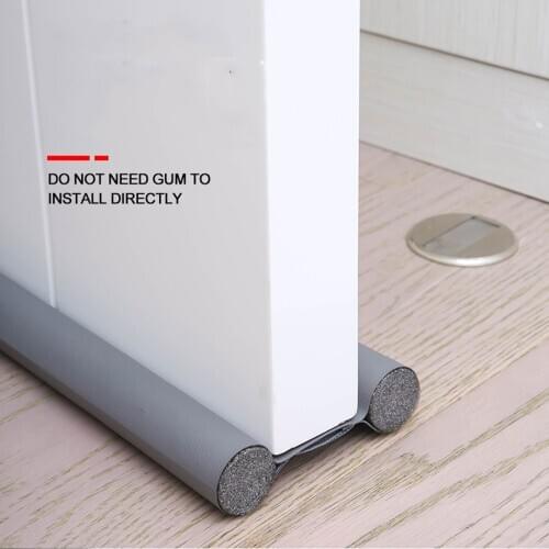 Door Flap Door Seal Anti-Collision Cuttable Adhesive Leather Bra Detachable Windproof Anti-noise Prevent Bug Under Sofa Stripe