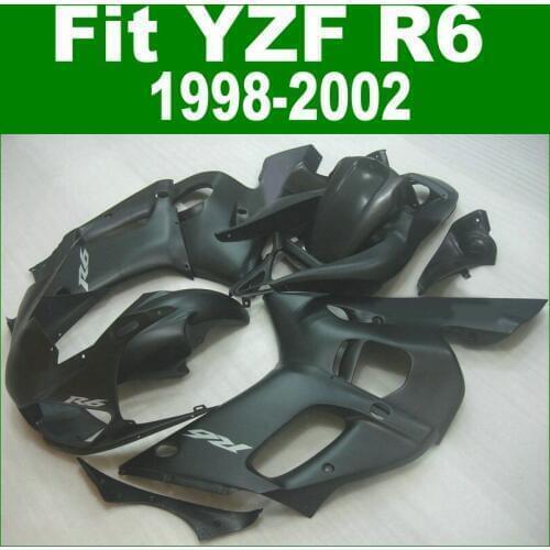 For YAMAHA R6 98 - 02 Abs Fairing kit ( All matte black ) free sticker customize Fairings ll14