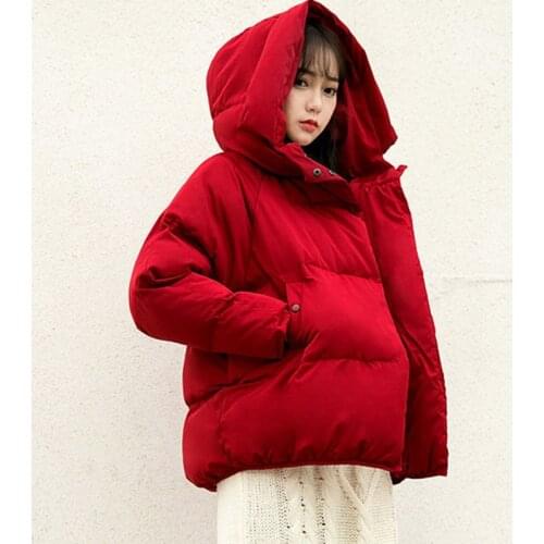 Cotton Padded Jacket Winter Hooded Parkas Woman Warm Down Jacket Plus size Female Coat Thicken Solid Student Casual Snow Outwear