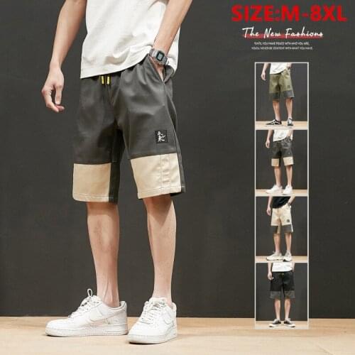 Summer Shorts Men Black Cotton Plus Size 8XL 7XL 6XL 5XL Overlarge Casual Male Boys Beach Ankle Length Khaki Green Half Trousers