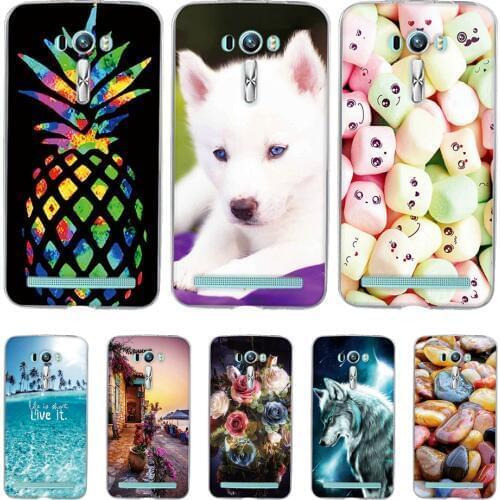 Cute Fundas For Asus ZenFone 2 Laser ZE550KL Case Cover Soft TPU Silicone For Asus 2 ZE550KL Ze551kl Z00LD Cartoon Pattern Coque