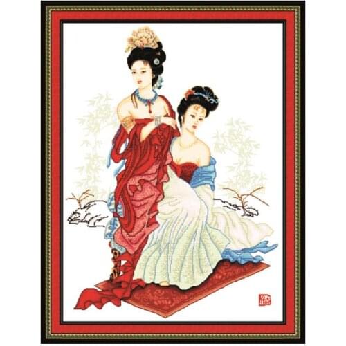 Bathing Beauty cross stitch kit 14ct 11ct count print canvas stitching embroidery kits