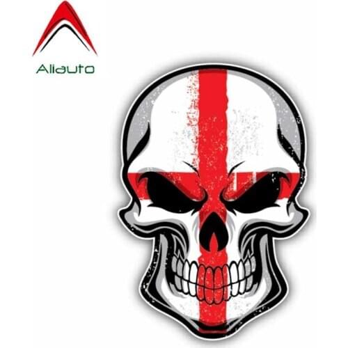 Aliauto Fashion Car Sticker England Flag Skull Decorative PVC Decal Cover Scratches for Subaru Forester Gti Skoda,14cm*10cm
