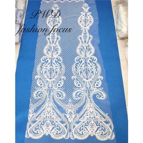 Off White French Net Lace Fabric with Beads for Nigerian Wedding Dress Bridal Tulle Lace Fabric
