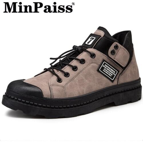 2019 Autumn and Winter New Martin Boots Mens Trend Mens Boots Casual Mens Shoes Middle Boots Leather British Style Boots