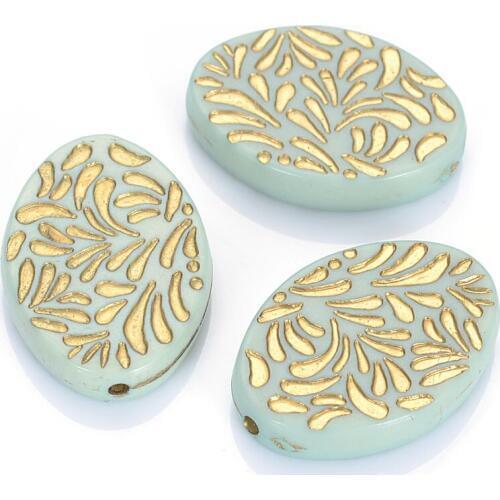 Wholesale 20x28mm Acrylic Flat Oval Shape Plastic Antique Design Beads For Diy Jewelry Bracelet Making Accessories