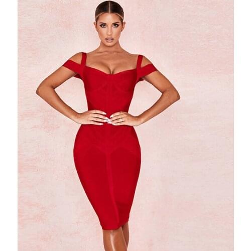 Factory Wholesale Low Price Spaghetti Strap V Neck Bandage Dress Bodycon Dresses Women