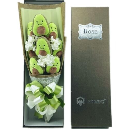 Cartoon Flush Bouquet Avocado Plush Toy Cartoon Flower Bouquet Home Decoration Valentine Christmas Birthday Graduation Gifts