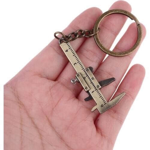 Portable Mini Vernier Caliper Key Ring Alloy Calipers Gauge Slide Ruler Keychain Dropshipping