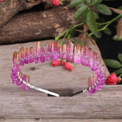 Hairpin Accessories Hairwear Crown Headband Mermaid Jewelry Quartz Crystal Elegant Bridal Hain Pins Hair Pick Princess Hairs