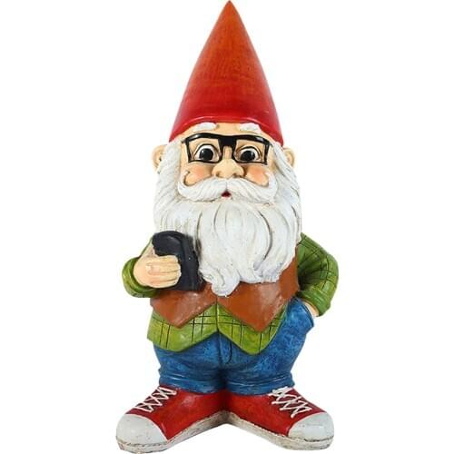 Resin Naughty Garden Gnome Garden Statue Christmas Dress Up Garden Decoration Resin Gnome Christmas Resin Gnome