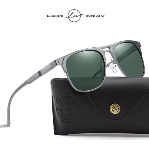 LM High Quality Men Aluminum Magnesium Polarized Sunglasses Square Driving Sun Glasses For Men Women UV400 Oculos masculino