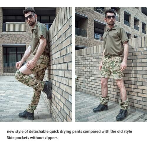 Tactical Men Detachable Pants Shorts Camouflage Outdoor Quick-Dry Climbing Hiking Male Sports Camping Trekking Military Trousers
