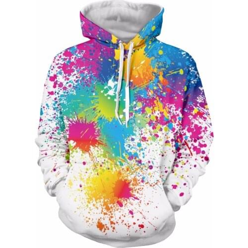 New Kids Boy Girl Unisex Fashion Hoodies Paint Splatter 3D All Over Color Printed Casual Men Hoodie Hipster Rainbow Sweatshirt