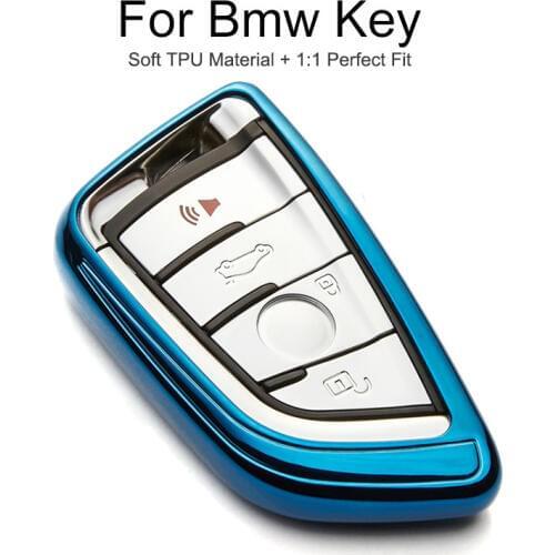 TPU Car Key Cover Case For Bmw X5 F15 E70 X1 F48 X6 E71 F16 X3 X4 F26 G30 F11 E90 Z3 Key Protection Case Key Ring Chain Styling