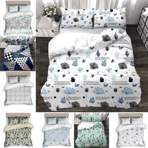 Three Sets Of Foreign Trade Bedding 3D Digital Printing Flower And Grass Quilt Cover Pillow Cover Three Sets