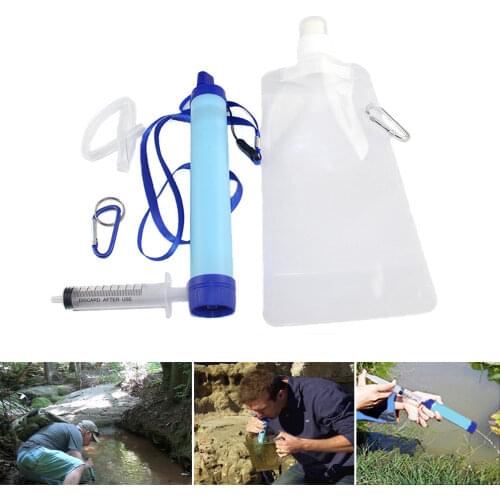 Outdoor Water Purifier Camping Hiking Emergency Life Survival Portable Purifier Water Filter Hiking Accessories