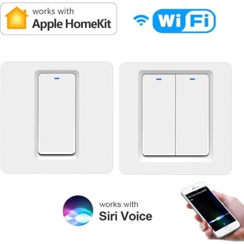 Apple Homekit Smart Switch Wifi Remote Siri Voice Control Led Lamp For Room Bedroom Home EU Cover Plate Button Wall Light Switch