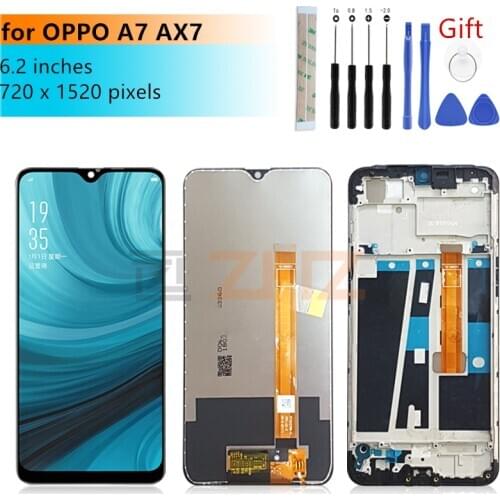 For OPPO A7 lcd AX7 Display touch screen digitizer assembly with frame lcd panel for OPPO a7 screen replacement repair parts