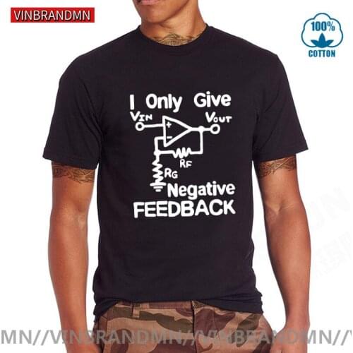 Vinbrandmn Funny Cotton Short Sleeve Vin Vout T Shirts 100% Cotton Print Tee I Give Negative Feedback Computer Engineer T-Shirts