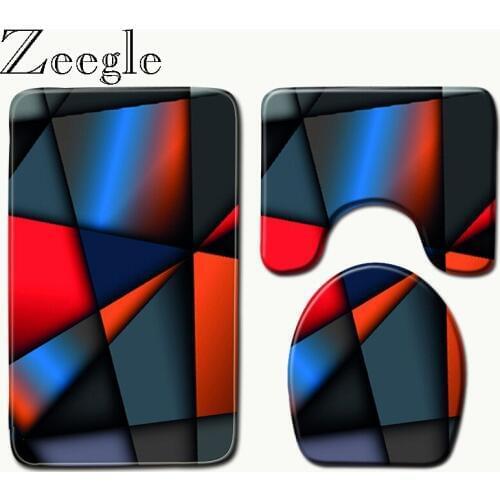 Zeegle Bath Mat Toilet Seat Cover Carpet for Bathroom Set Rug Shower Mat for Home Decor Kitchen Blanket Bathroom Mats and Rugs