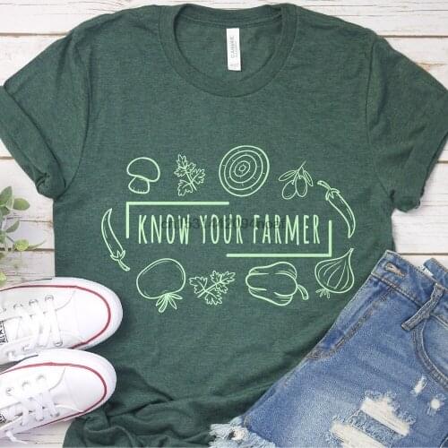 Know Your Farmer Shirt Eat Local Support Local Farmers Market Womens T Shirt