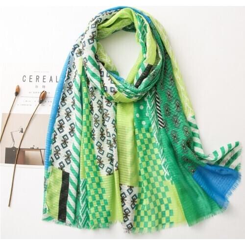 Ladies Luxury Brand Aztec Plaid Fringe Viscose Shawl Scarf Luxury Fashion Head Wraps Pashmina Stole Muslim Hijab Sjaal 180*100Cm