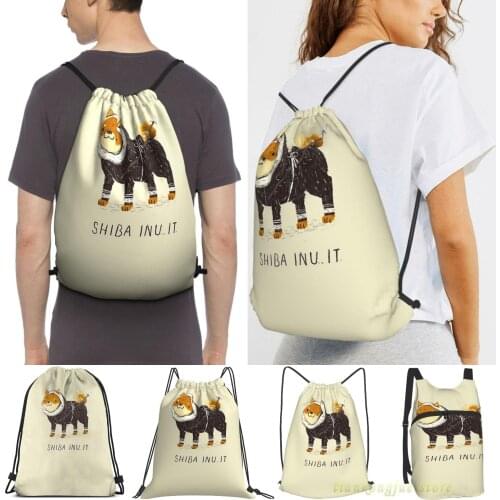 Shiba Inu-It Women Purpose Drawstring Backpack Bags Men Outdoor Travel Backpacks For Gym Training Swimming Fitness Bag