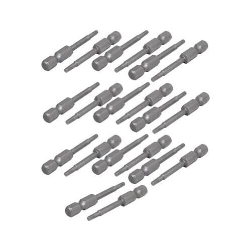 1/4-inch Hex Shank 50mm Length 2.5mm Tip Magnetic Hexagon Screwdriver Bits 20pcs