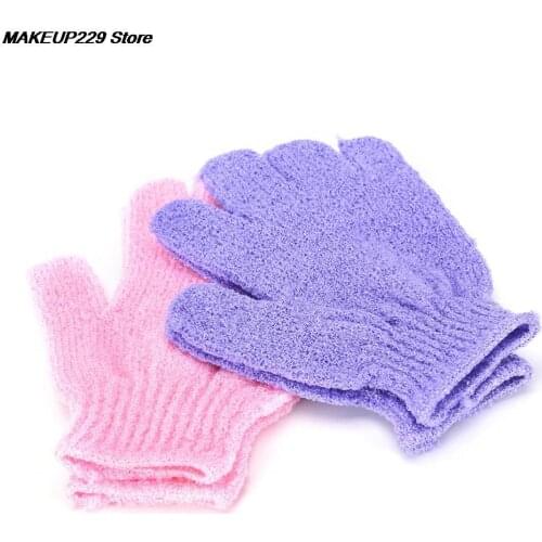1 Pair Shower Bath Gloves Exfoliating Wash Skin Spa Massage Body Scrubber Cleaner Bathing Cleaning Products Random Color