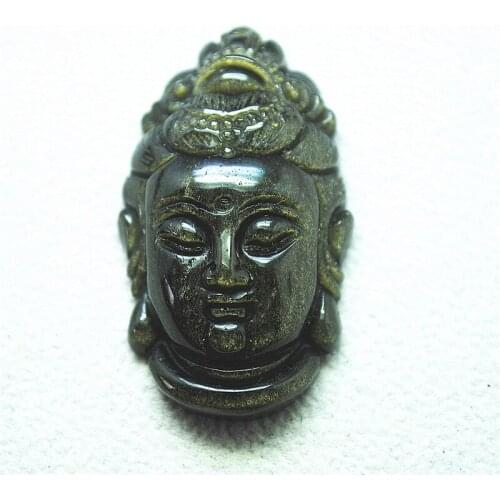 1pcs nature black obsidian stone pendant buddha shapes pendant fashion jewelry pendants 45x25mm religious items prey jewelry