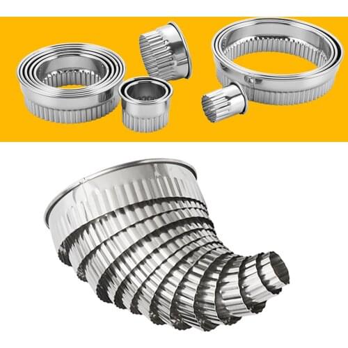 12 Pcs/Set Round Circle Cookie Biscuit Cutter Set Baking Pastry Tool Bread Cake Pancake Mold Fruit Cutter Mould