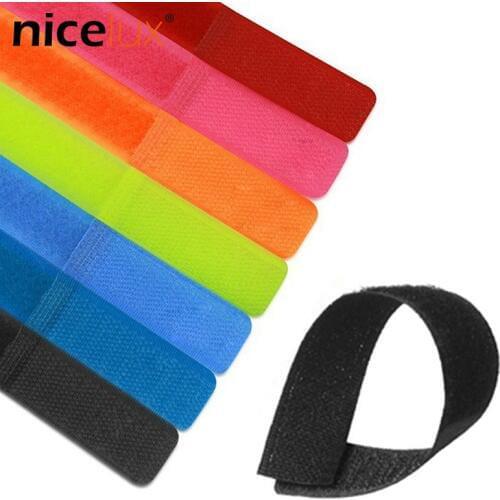 50pcs Nylon Cable Tie Colorful Power Management Wire Marker Straps Cord Hook and Loop Self-adhesive Cable Belt Multifunction