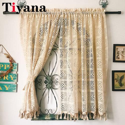 Nordic pastoral crochet cotton thread weaving lace шторы partition cortinas curtain for living room DL-ZH304Z
