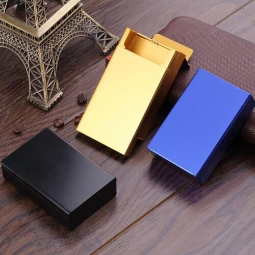Cigarette Storage Box Case Push Open Aluminum Cigar Cigarette Tobacco Holder Cigarette Accessories Three Colors