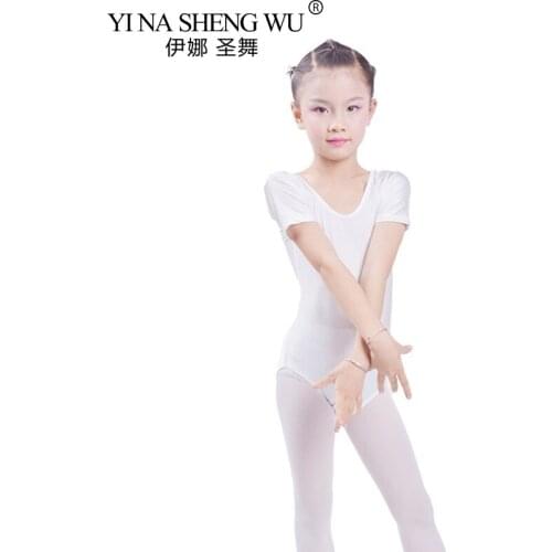Child Ballet Costune Short Sleeve Gymnastics Leotard For Girl Ballet Leotard Clothing Kid Dance Wear Spandex Ballet Dance Dress