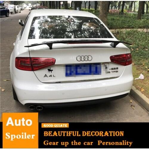 For Audi A4L Spoiler Sport ABS Plastic Material Car Rear Wing Trunk Rear Spoiler With Led Light Fit A4 2014/2015/2016/2017/2018