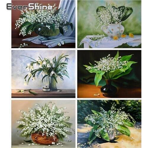 Evershine Diamond Painting Full Square Flower Diamond Embroidery Sale Flowers Vase Cross Stitch Kit Diamond Mosaic Handmade Art
