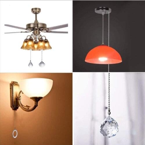 2 Sets Crystal Ceiling Fan Pulls Chain Lamp Pulls Chain Extension Home Decor Metal Lighting Accessories Chandelier Zipper